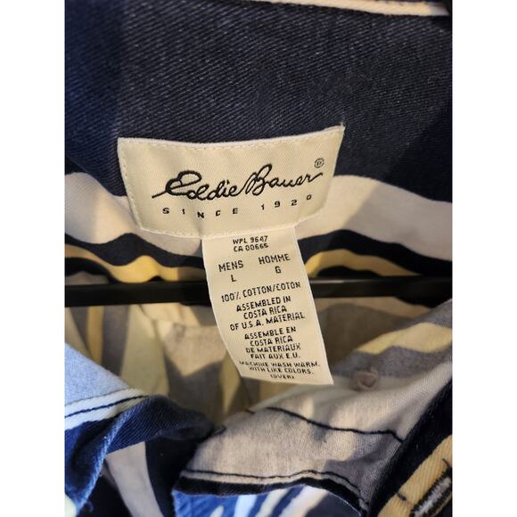 Eddie Bauer Mens Striped Long Sleeve Button Up Lg - Picture 7 of 7